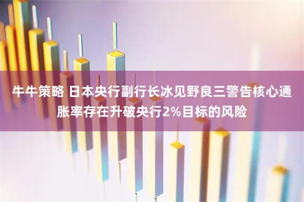 牛牛策略 日本央行副行长冰见野良三警告核心通胀率存在升破央行2%目标的风险